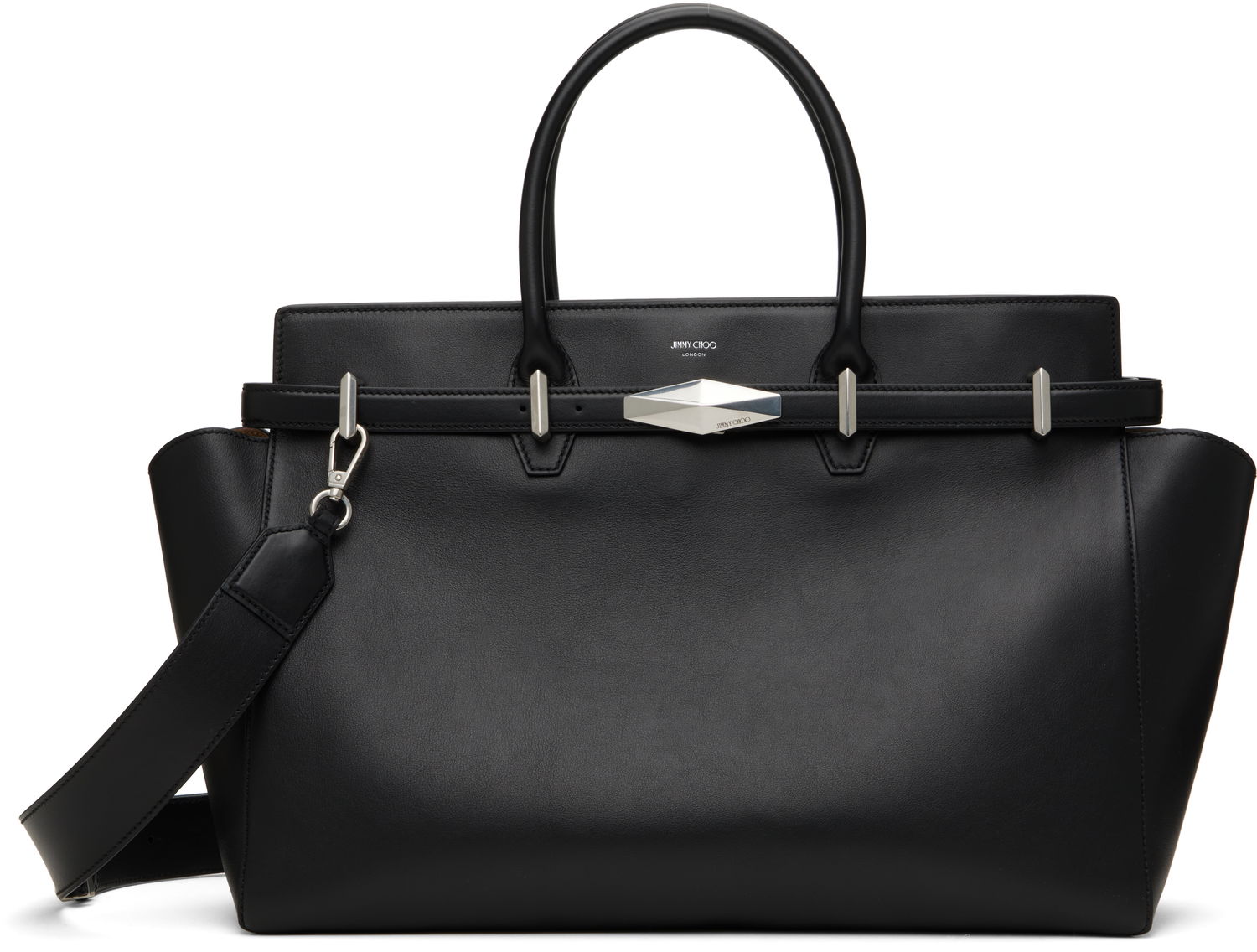 Håndtaske Jimmy Choo Jimmy Choo Diamond Belted Top Handle Bag Sort | DIAMOND BELTED TH/M, 0