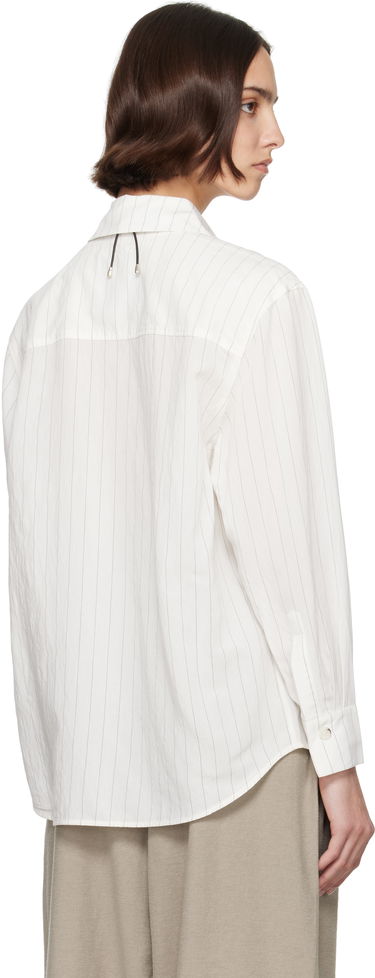 Skjorte Nanushka Nanushka Fryda Pinstriped Button-Down Shirt Hvid | NW25SSTP26400, 2