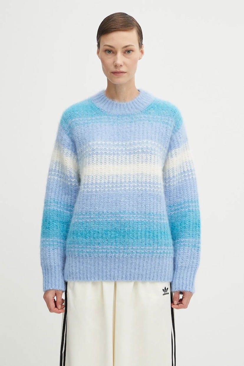 Sweater KENZO Kenzo Speed Stripe Hairy Knit Jumper Blå | FF62PU7163CG