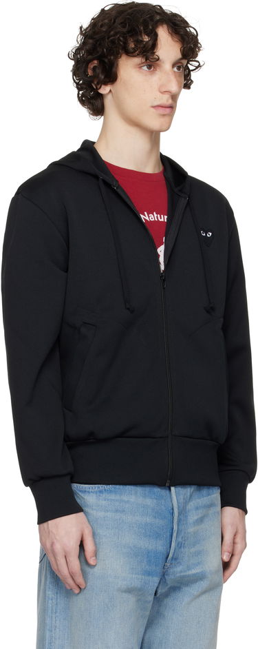 Sweatshirt Comme des Garçons Zip Hoodie with Big Heart Print Sort | AX-T254-051, 1