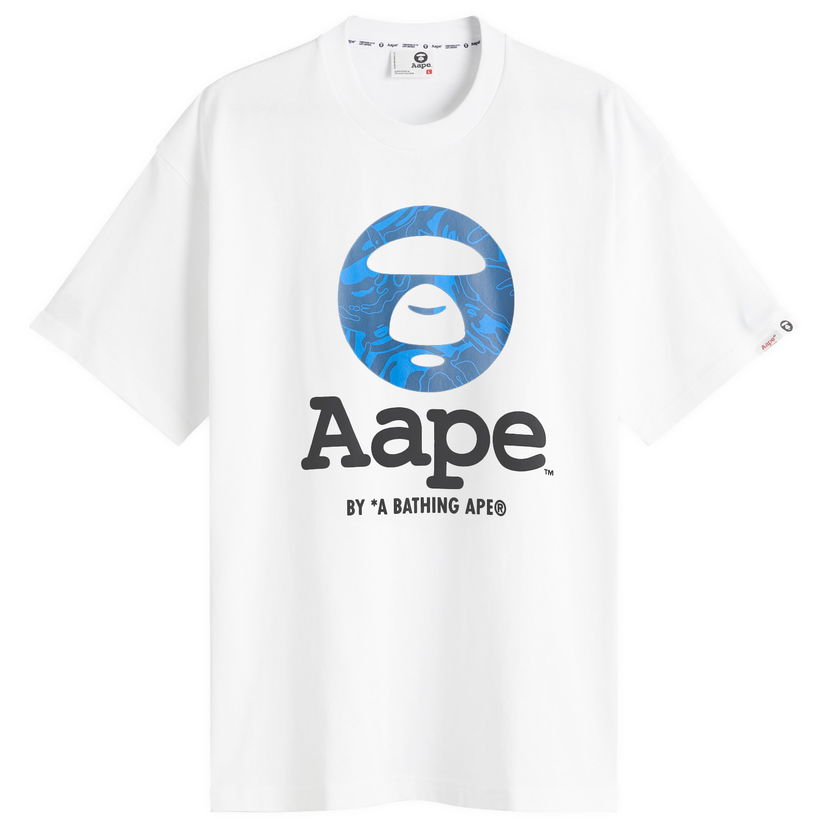 T-shirt AAPE by A Bathing Ape AAPE OG Moonface T-Shirt, Size Large Hvid | AAPTEM1641XX-WHT