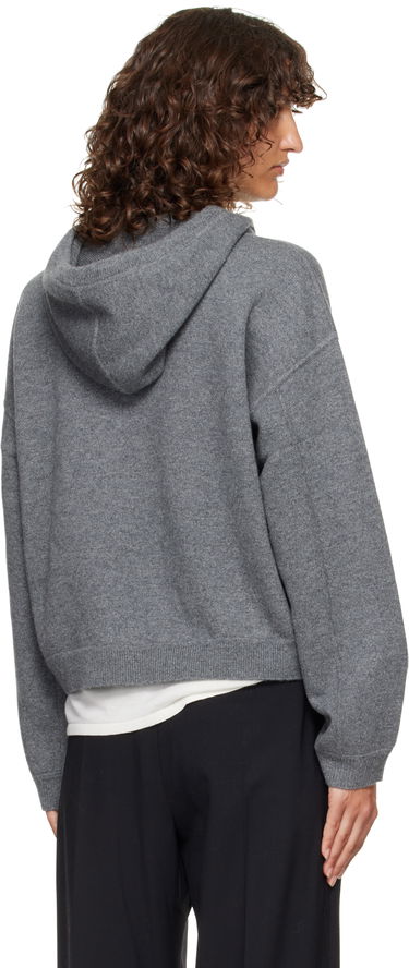 Sweatshirt Loulou de Saison Loulou de Saison Sarla Cashmere Cropped Hoodie Grå | SARLA LDS, 2