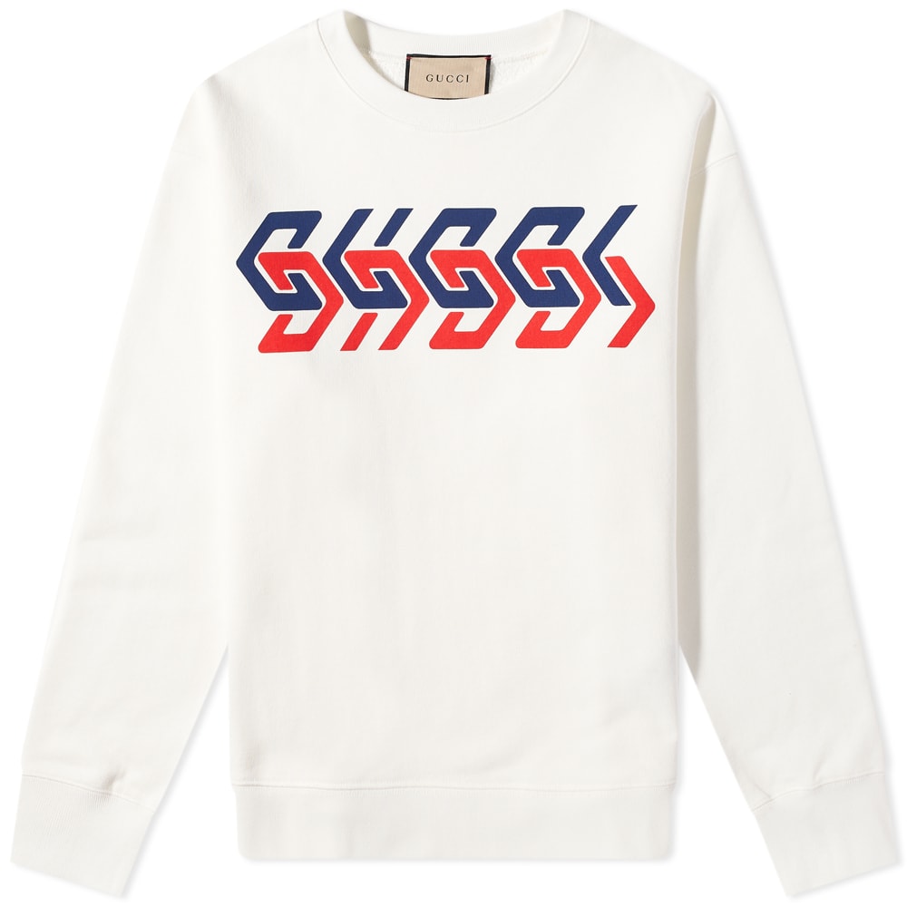 Sweater Gucci Geometric Block Logo Print Sweat Beige | 681217-XJDV3-9275, 0