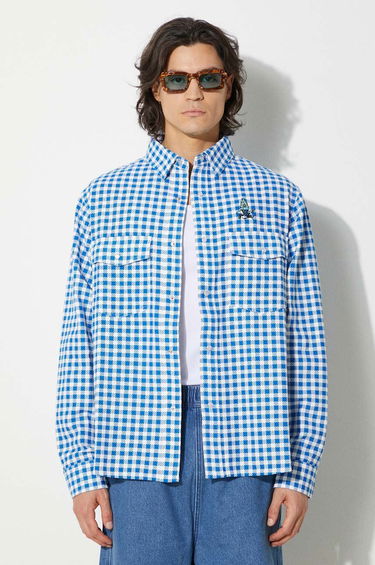 Skjorte BBC IceCream ICECREAM Relaxed Fit Longsleeve Printed Check Shirt Blå | IC24222, 0