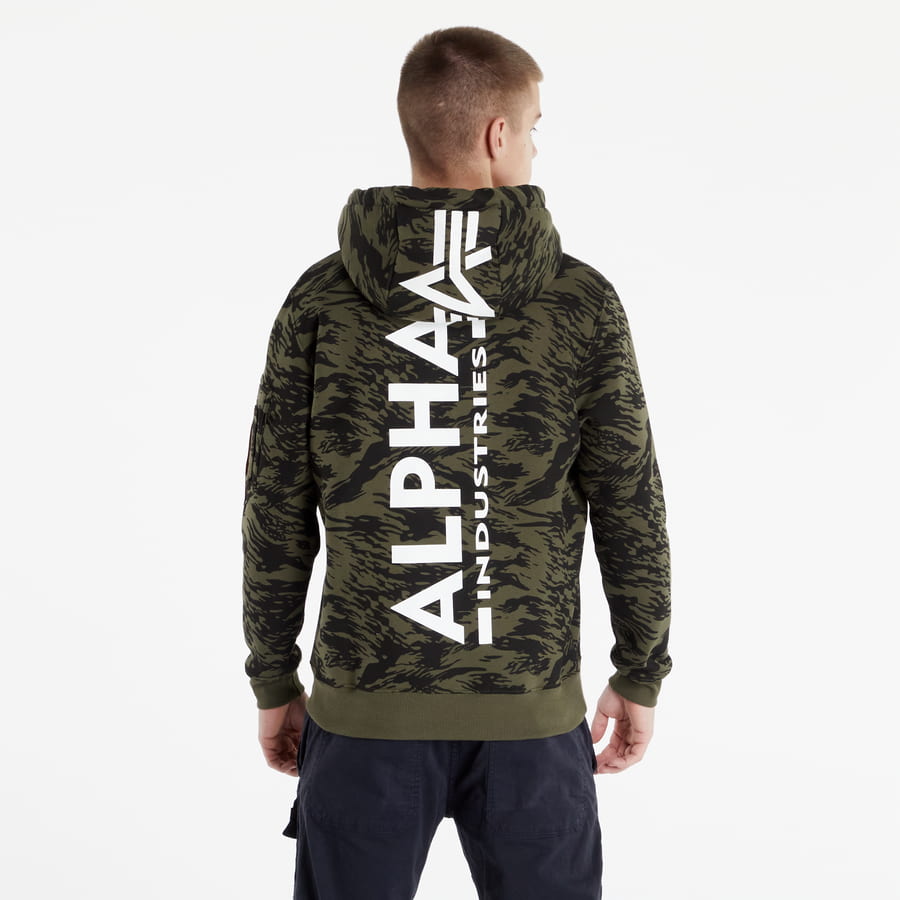 Sweatshirt Alpha Industries Back Print Hoody Grøn | 178318C-634, 1
