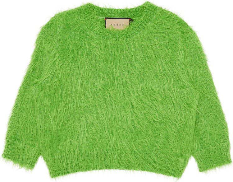 Sweater Gucci Brushed Wool Knit Sweater Green Grøn | 695655 XKCEN 3601