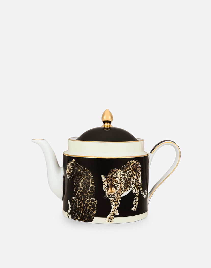Home decor Dolce & Gabbana Porcelain Teapot with Leopard Print Sort | TC0127TCA39UL018