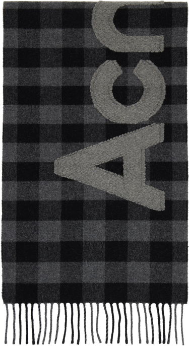 Tøj Acne Studios Orange Check Scarf Orange | CA0262-, 3