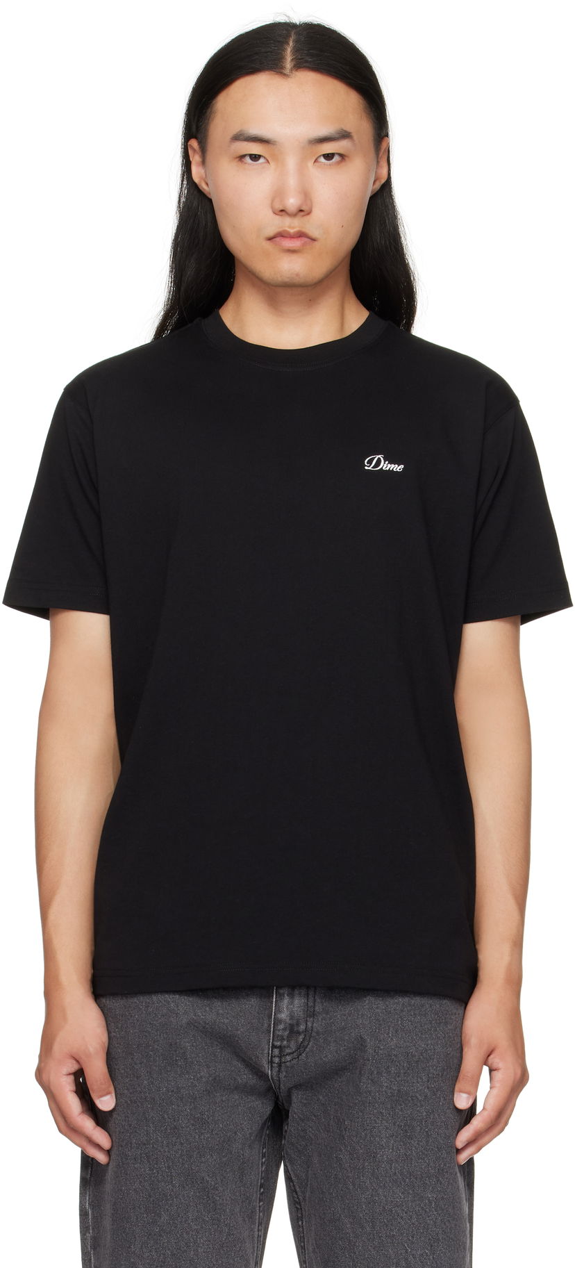 T-shirt Dime Dime Cursive Logo T-Shirt Sort | DIMEFA2544BLK
