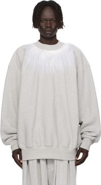 Hed Mayner Fur Trim Sweatshirt