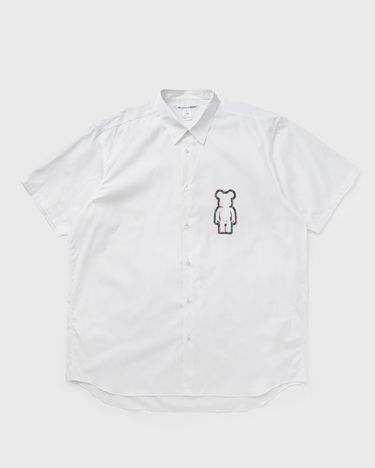 Skjorte Comme des Garçons Short Sleeve Woven Shirt with Bear Graphic Hvid | FO-B038-S25-1, 1