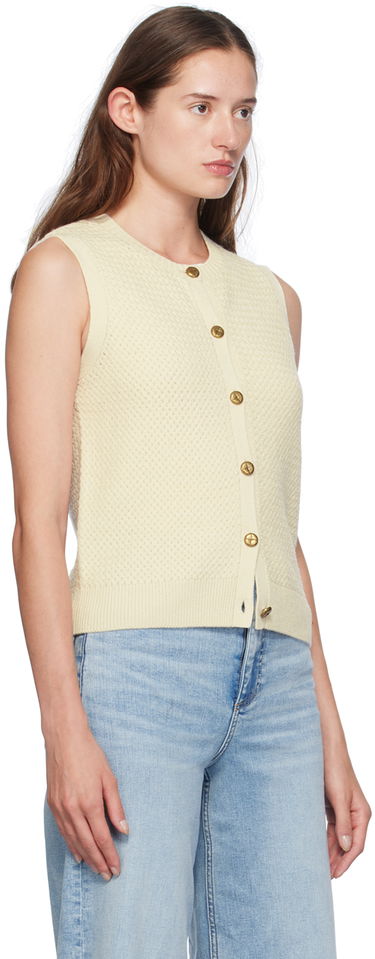 Sweater rag & bone Knit Buttoned Vest Gul | WAS24F046UG46, 1