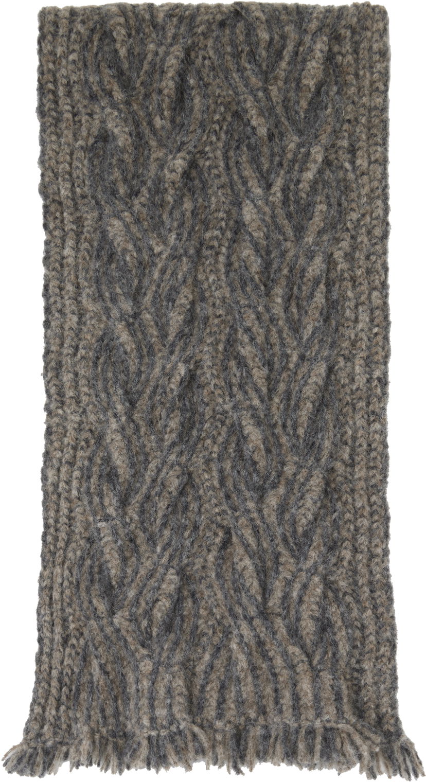 Tørklæde Eckhaus Latta Eckhaus Latta Plait Knit Scarf Brun | 8111-EL-PS25-S - STONE