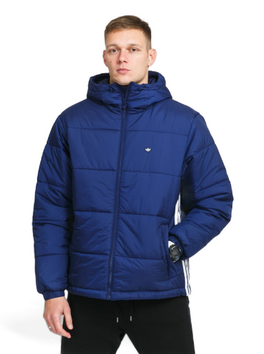 Puffer jakke adidas Originals Padded Hooded Puffer Jacket Mørkeblå | H13554