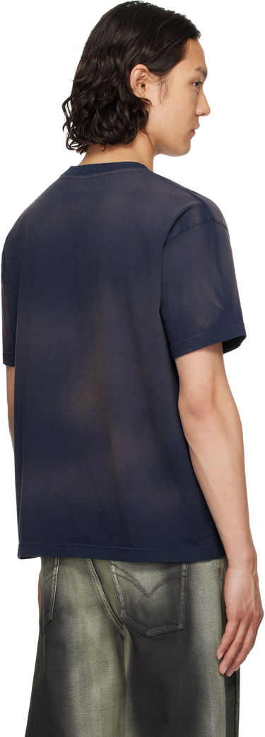 T-shirt We11done We11done Embroidered Grunge T-Shirt Mørkeblå | WD-TT1-25-725-U-NV, 2