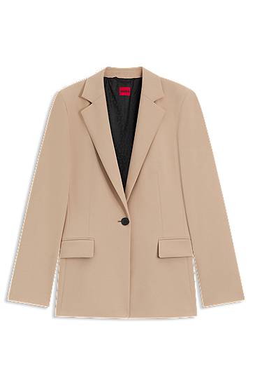 Jakke BOSS Regular-Fit Stretch Blazer Beige | 50546778