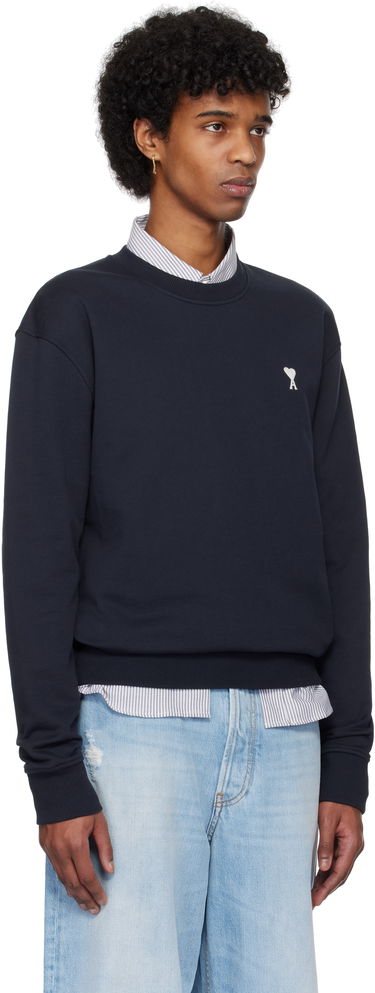 Sweater AMI AMI Paris De Coeur Cotton Sweatshirt Mørkeblå | HSW060.730, 1