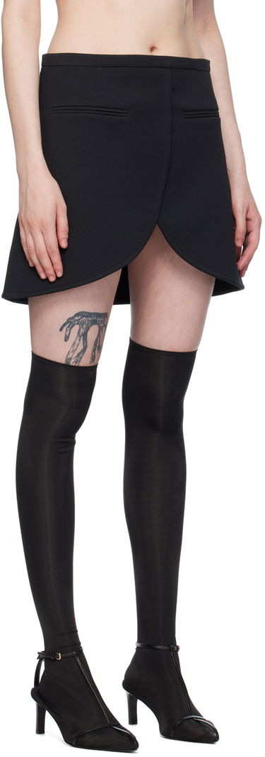 Nederdel Courrèges Ellipse Black Scuba Mini Skirt Sort | 224CJU171PL0007, 1