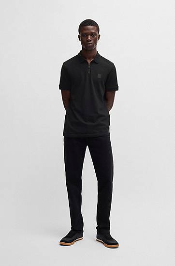 Polo skjorte BOSS Slim Fit Stretch Cotton Piqué Polo Shirt Sort | 50537507, 1