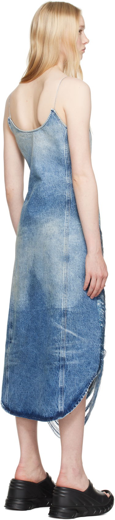 Kjole Diesel Diesel De-Dra-Fsg Frayed Denim Midi Dress Blå | A17930 0CMBM, 2