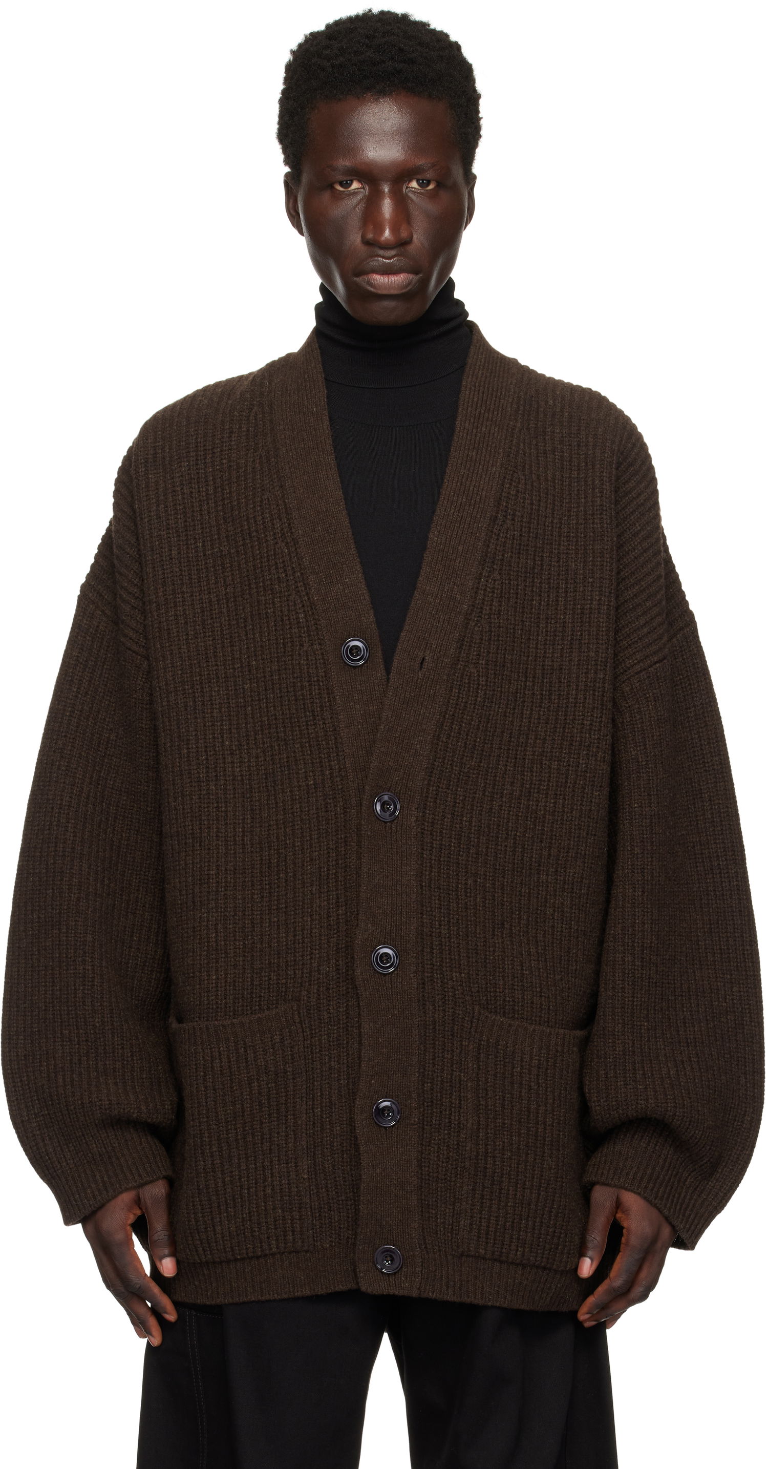 Sweater LEMAIRE Felted Cardi Cardigan Brun | CO1077 LK1027, 0