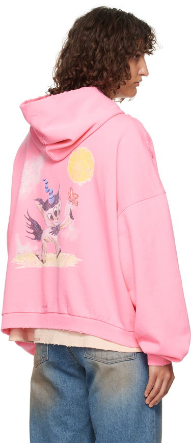 Sweatshirt We11done Monster Pony Distressed Hoodie Lyserød | WD-TH3-24-828-U-PK, 2