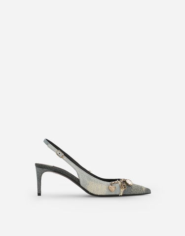 Tilbehør Dolce & Gabbana Dolce & Gabbana Patchwork Denim Slingbacks Blå | CG0822A564980650, 0