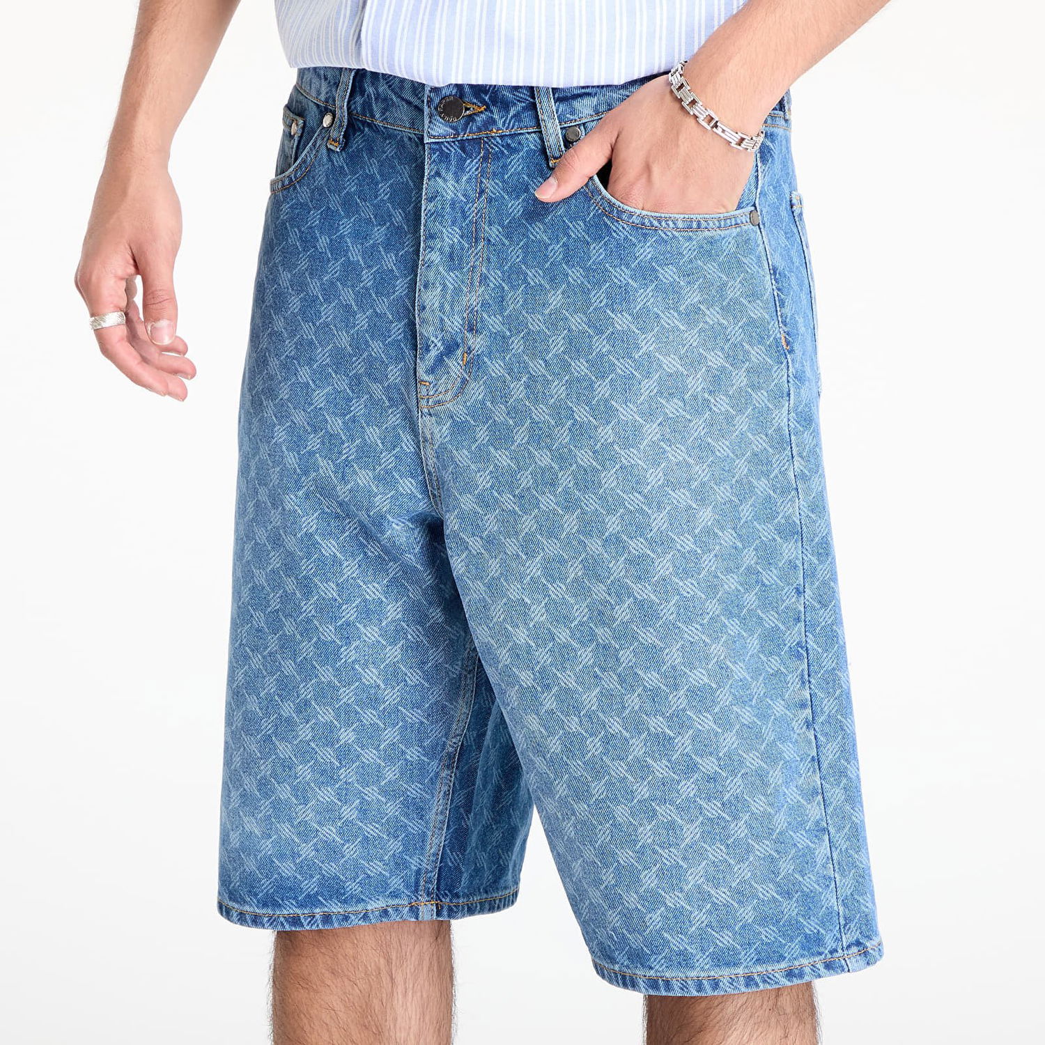Shorts DAILY PAPER Daily Paper Monogram Denim Shorts Blå | 2513057, 1