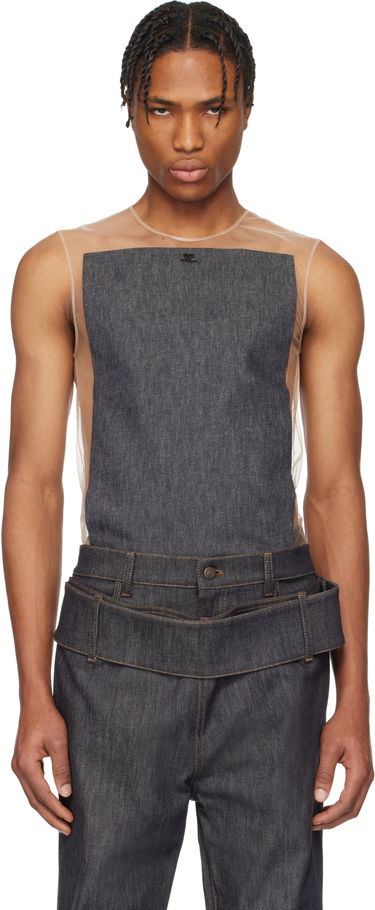 Tanktop Courrèges Courrèges Illusion Square Denim Tank Top Beige | 125JDE092DE0035, 0