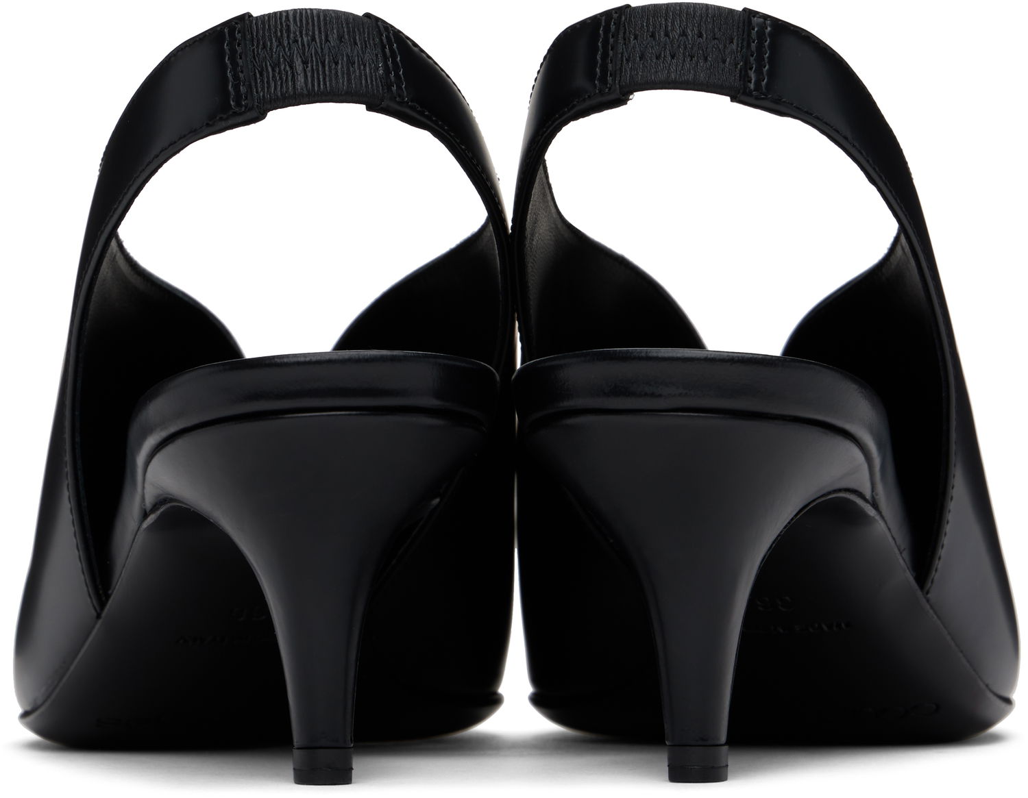 Sneakers og sko Courrèges Slingback Leather Heels Sort | 324SPP015CV0033, 1
