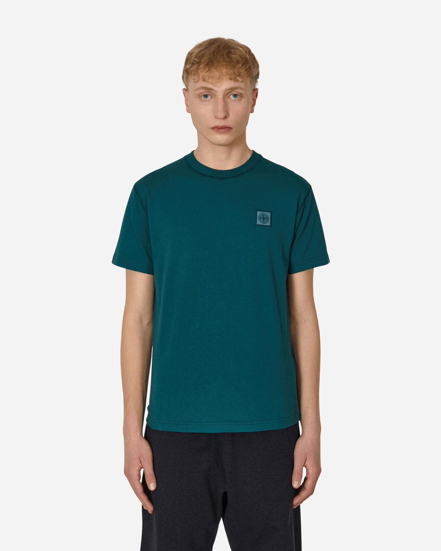 T-shirt Stone Island Garment Dyed Logo T-Shirt Grøn | MO101523757 V0053, 0