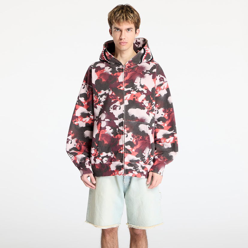 Sweatshirt BAPE A BATHING APE Map Camo Shark Relaxed Fit Full Zip Hoodie Flerfarvet | 001ZPL301001MRED