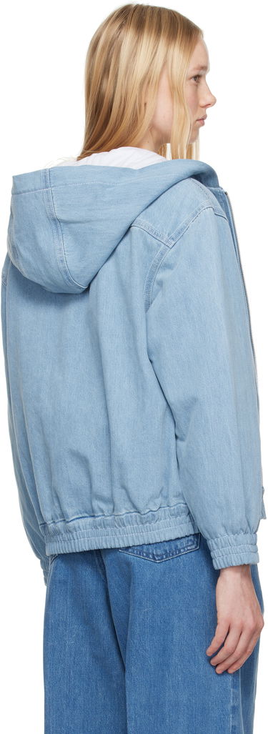 Jakke MAISON KITSUNÉ Maison Kitsuné Zipped Hooded Denim Jacket Blå | OW02103WD4010, 2