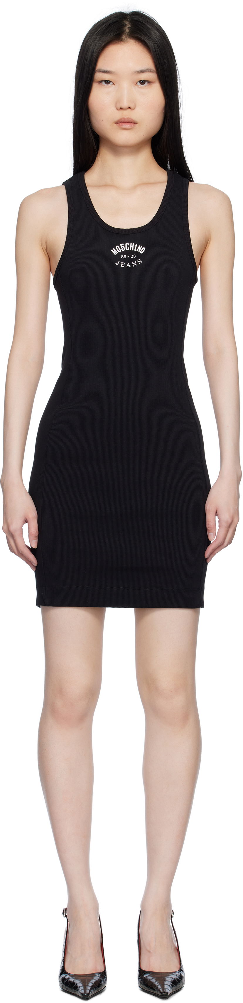 Kjole Moschino Moschino Jeans Stretch Cotton Logo Minidress Sort | 251K10431