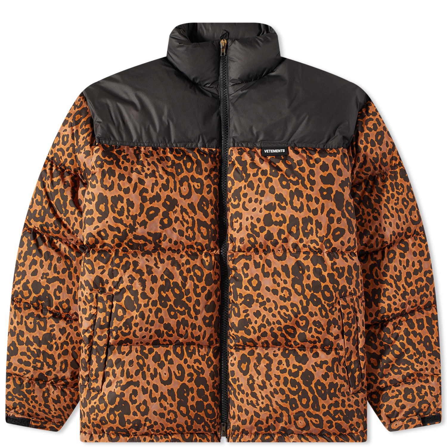 Puffer jakke VETEMENTS Logo Puffer Jacket Leopard/Black Orange | UE54JA120L, 0