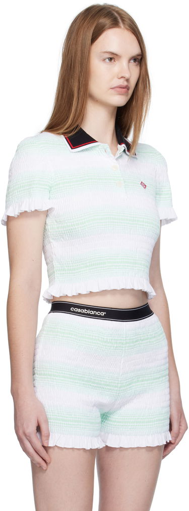 Polo skjorte Casablanca Casablanca Shirred Polo Grøn | WPF25-JTP-215-01, 1