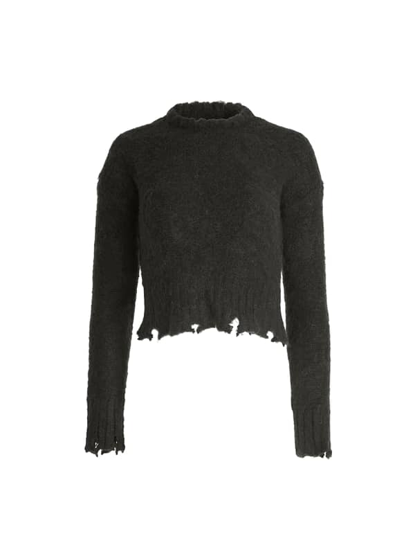 Sweater GUESS Cropped Crew Neck Sweater Sort | W4BR00Z3GN0