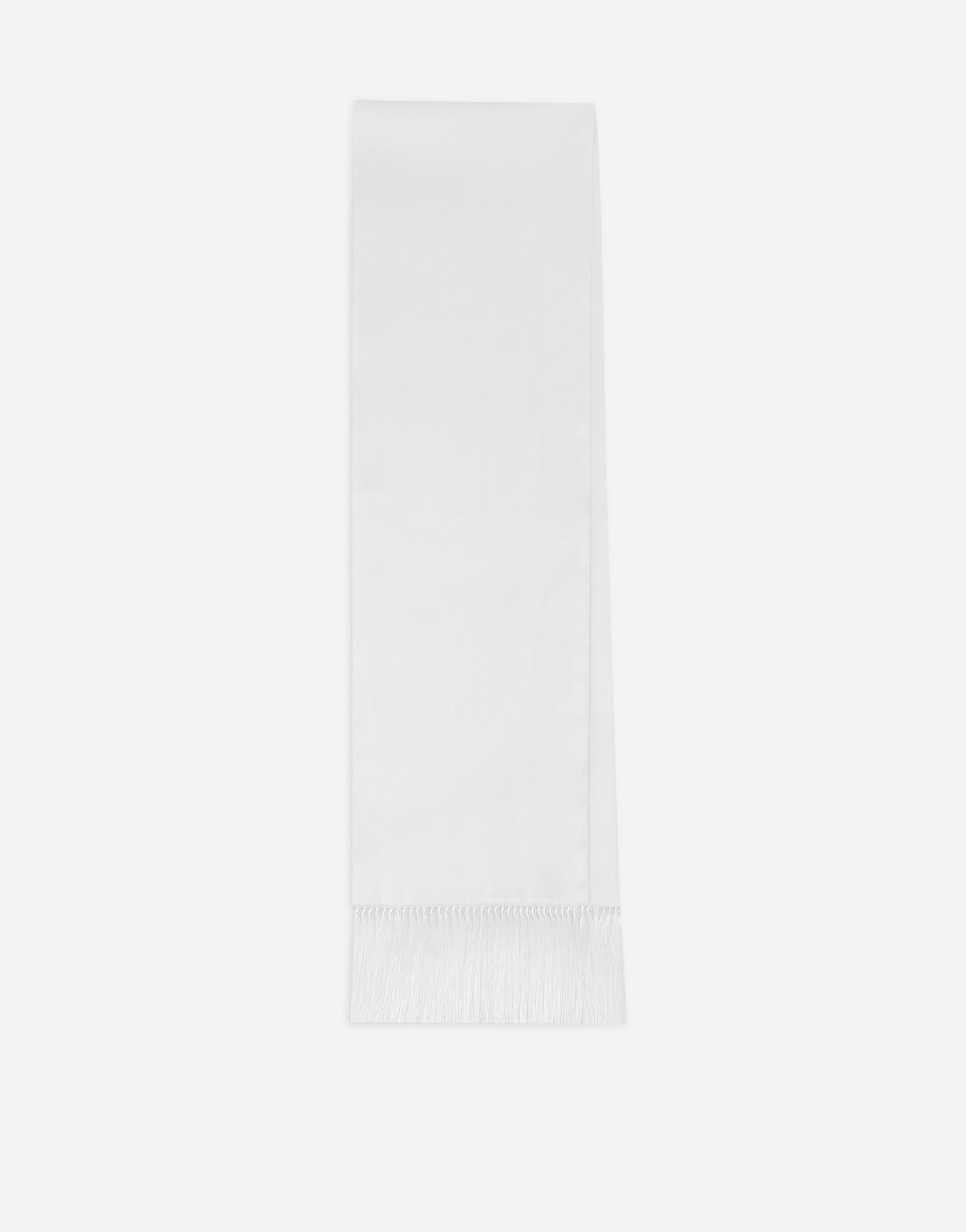 Tørklæde Dolce & Gabbana Silk Satin Scarf With Fringing Hvid | GQ359EFU1AUW0800, 0