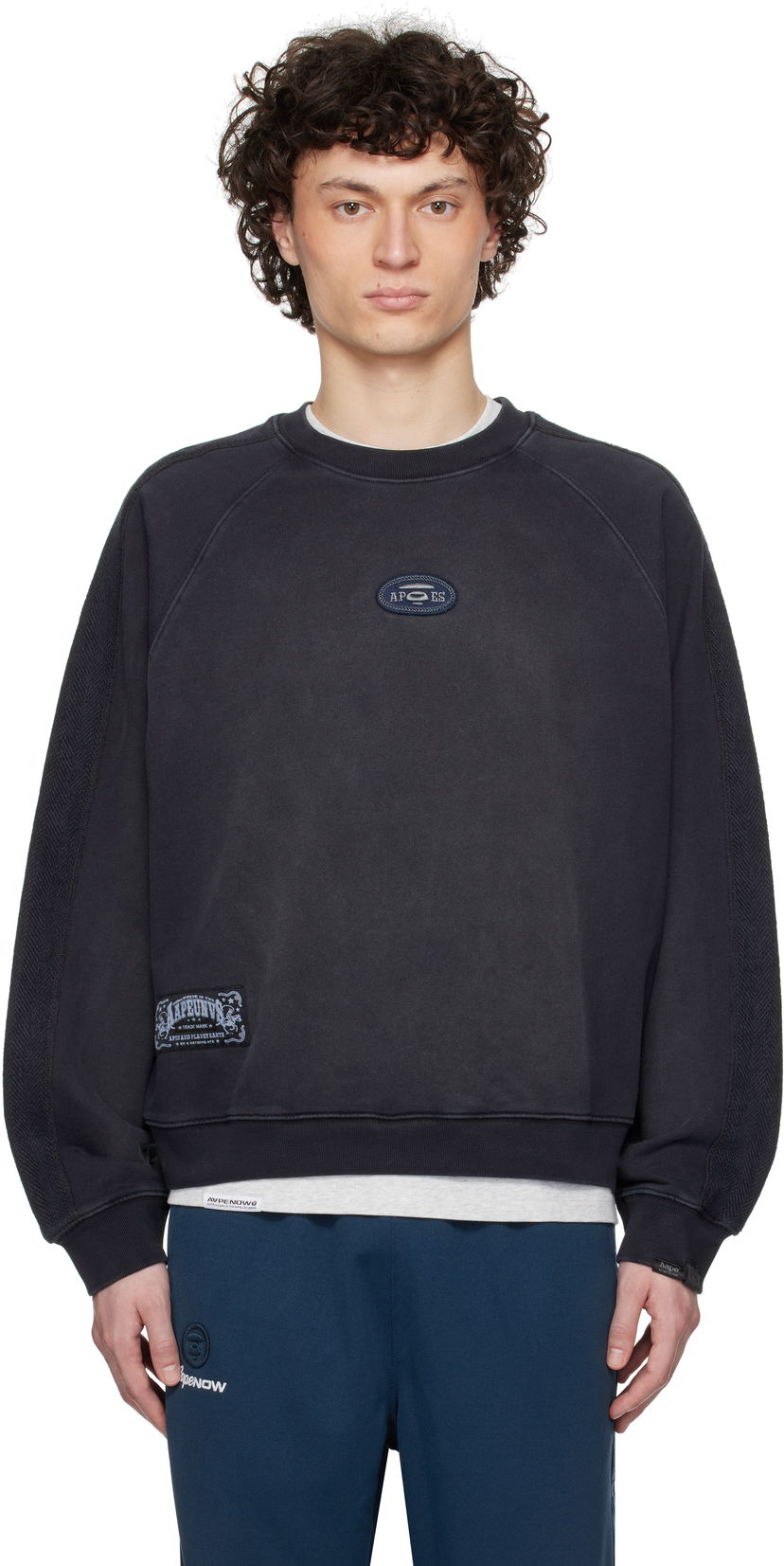 Sweater AAPE by A Bathing Ape AAPE by A Bathing Ape Main Crewneck Sweatshirt Sort | AAPSWMC320XXNBKL