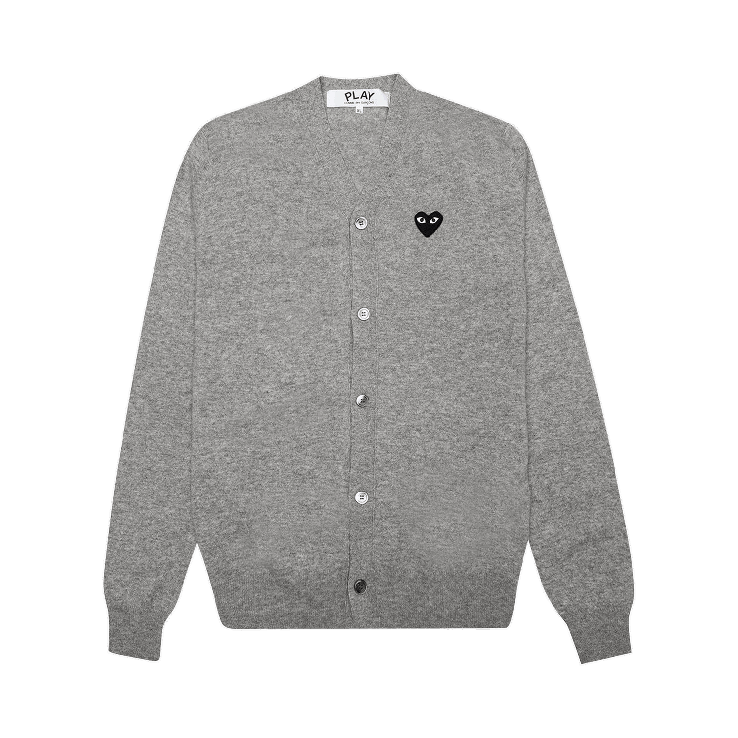 Sweater Comme des Garçons PLAY Heart Wool Cardigan Grå | az n024 051 2, 0