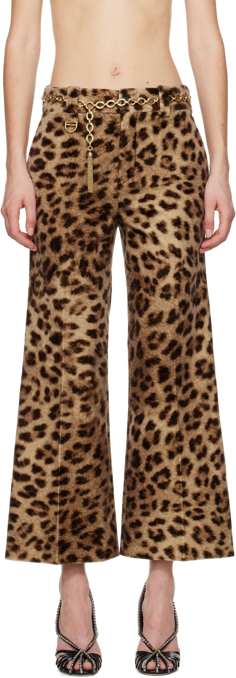 Bukser CHLOÉ Chloé Cropped Bootcut Trousers Brun | CH25SPA31290