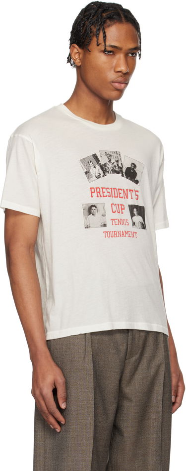 T-shirt Bode Bode 'President's Cup' Tennis Tournament Graphic T-Shirt Hvid | MRS25CS020, 4