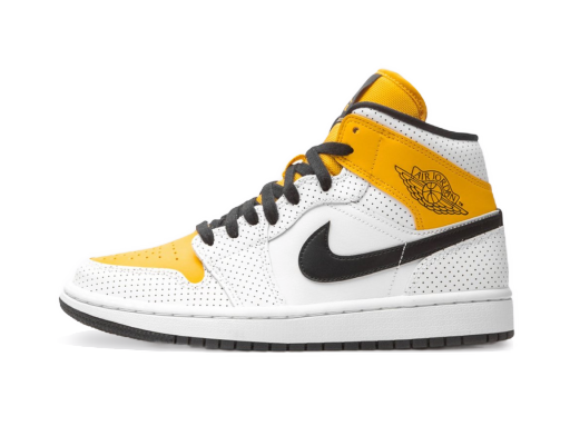 Limited Edition Jordan Air Jordan 1 Mid "Perforated - White University Gold" W Orange | BQ6472-107