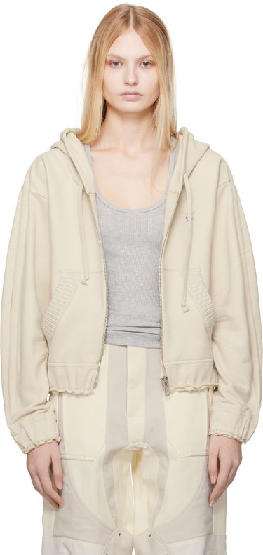 Sweatshirt Moncler Moncler Genius x Willow Smith Zip-Up Cotton Hoodie Beige | J209T 8G00001 - 899WC, 0