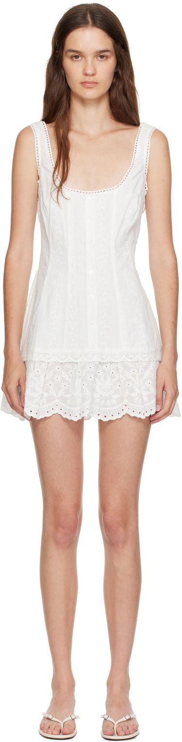 Kjole GUIZIO Guizio Aylin Eyelet Mini Dress Hvid | P25405W159, 0