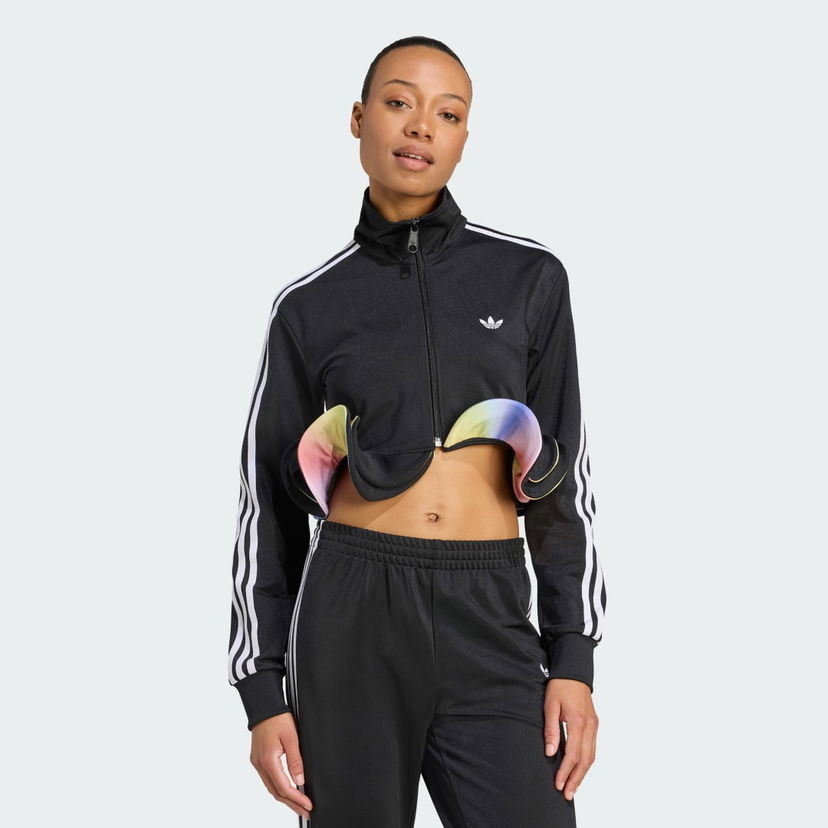 Jakke adidas Performance adidas x Jeremy Scott Pride Fashion Cropped Track Jacket Sort | JW0828