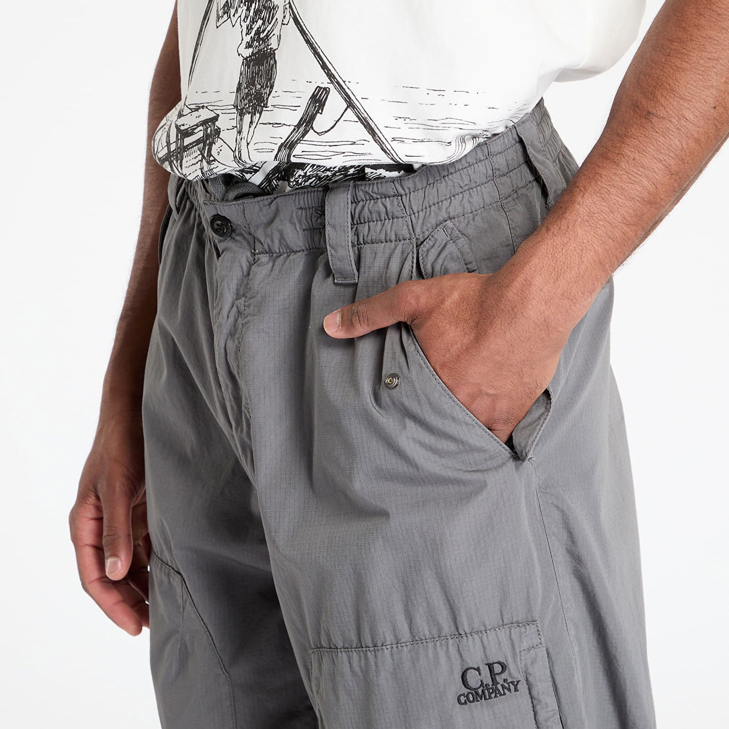 Cargo bukser C.P. Company C.P. Company Loose Fit Rip Stop Pants Grå | 18CMPA272A006272G-935, 1