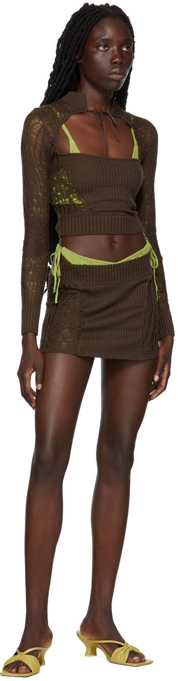 Nederdel GUIZIO Guizio Knit Mini Skirt Brun | MCMS 2, 3