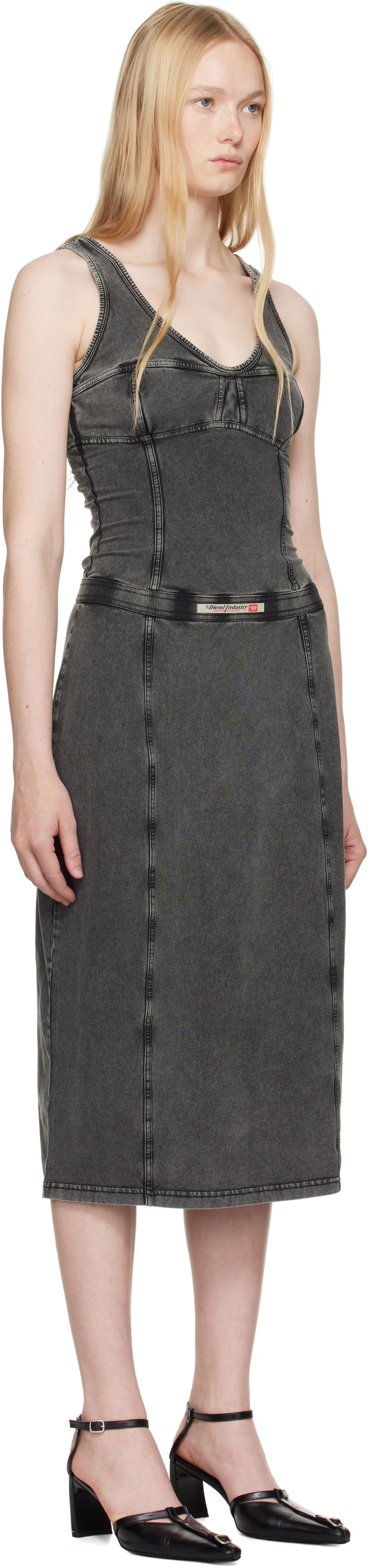 Kjole Diesel Diesel D-Inny Midi Dress Grå | A16591 0NJBJ, 1