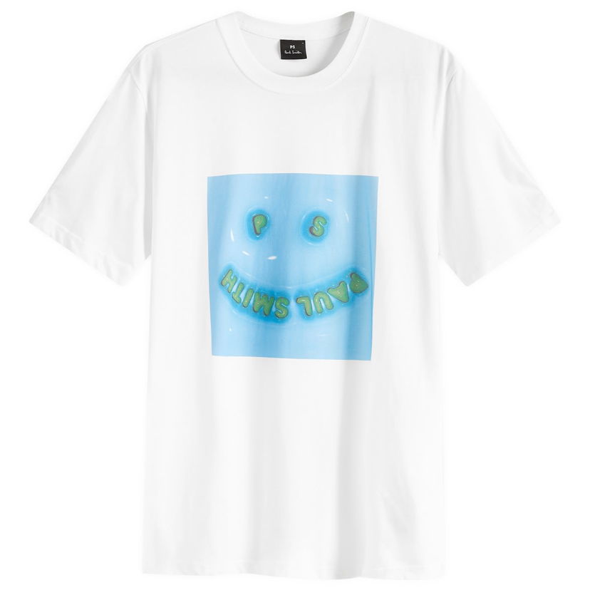 T-shirt Paul Smith Paul Smith Blow Up Happy T-Shirt Hvid | M2R-011R-NP4643-01